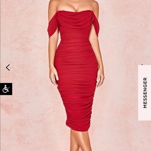 House of cb wine red carlotta dress xs brand new